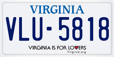 VA license plate VLU5818