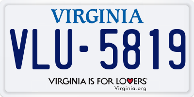 VA license plate VLU5819