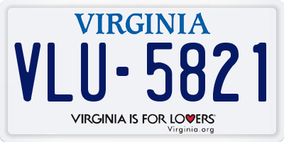 VA license plate VLU5821
