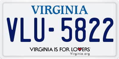 VA license plate VLU5822