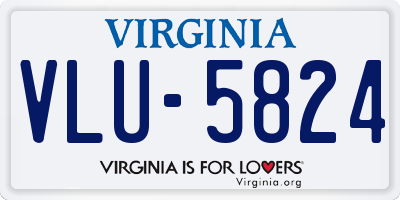 VA license plate VLU5824