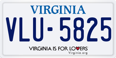 VA license plate VLU5825