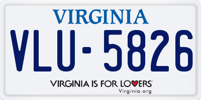 VA license plate VLU5826