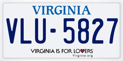 VA license plate VLU5827