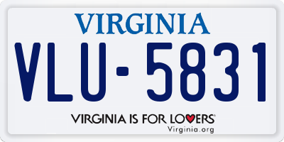 VA license plate VLU5831