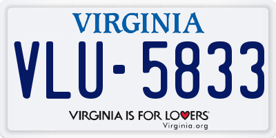 VA license plate VLU5833