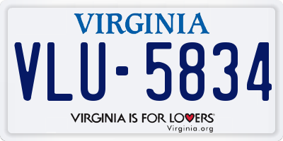 VA license plate VLU5834