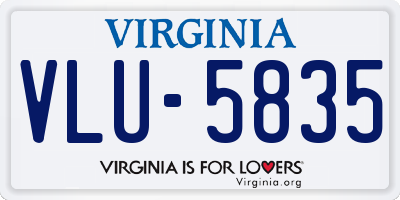 VA license plate VLU5835
