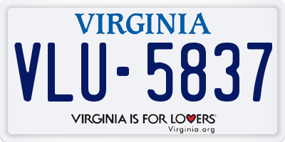 VA license plate VLU5837