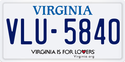 VA license plate VLU5840