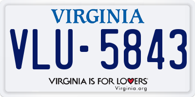 VA license plate VLU5843