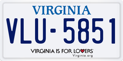 VA license plate VLU5851