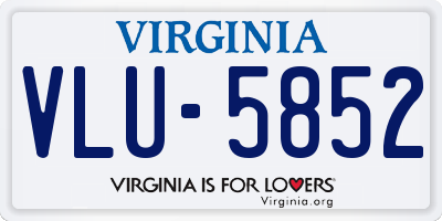 VA license plate VLU5852