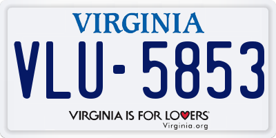 VA license plate VLU5853