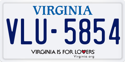 VA license plate VLU5854