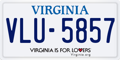 VA license plate VLU5857