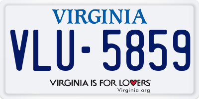 VA license plate VLU5859