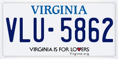 VA license plate VLU5862