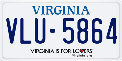 VA license plate VLU5864