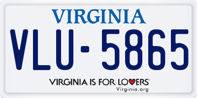 VA license plate VLU5865