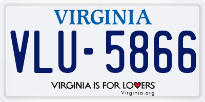 VA license plate VLU5866