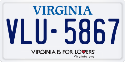 VA license plate VLU5867