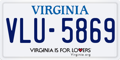 VA license plate VLU5869