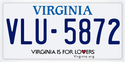 VA license plate VLU5872
