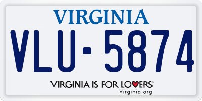 VA license plate VLU5874