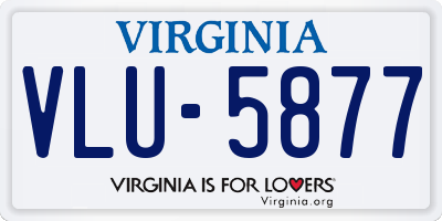 VA license plate VLU5877