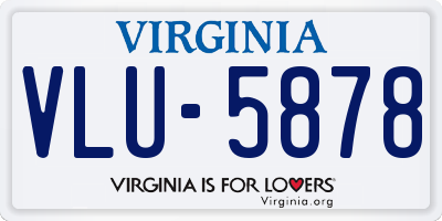 VA license plate VLU5878