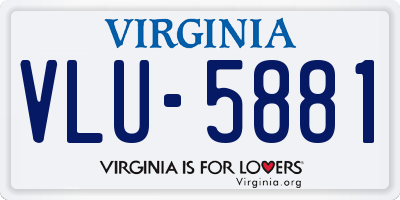VA license plate VLU5881