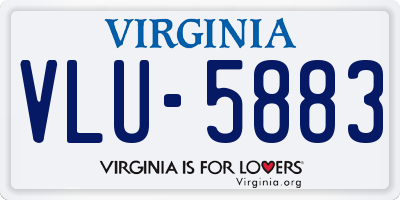 VA license plate VLU5883