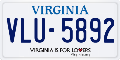 VA license plate VLU5892
