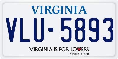 VA license plate VLU5893