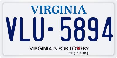 VA license plate VLU5894