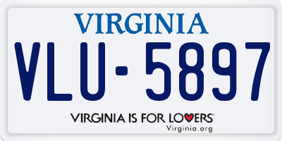 VA license plate VLU5897