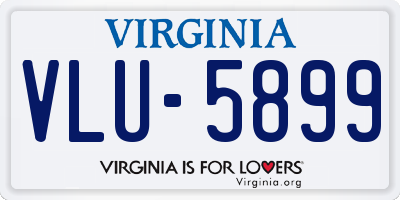VA license plate VLU5899