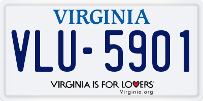 VA license plate VLU5901