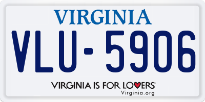 VA license plate VLU5906