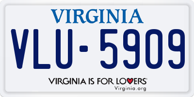 VA license plate VLU5909