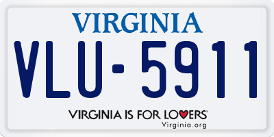 VA license plate VLU5911