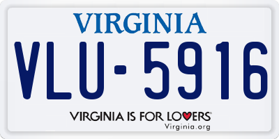 VA license plate VLU5916