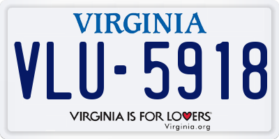 VA license plate VLU5918