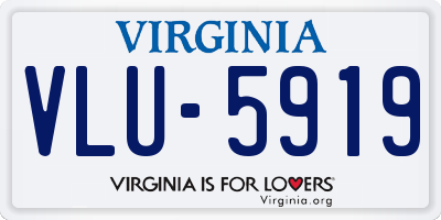 VA license plate VLU5919