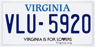 VA license plate VLU5920