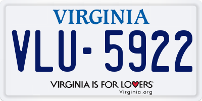 VA license plate VLU5922