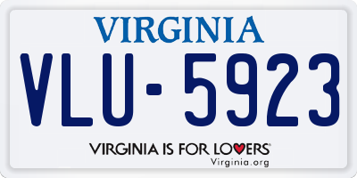 VA license plate VLU5923