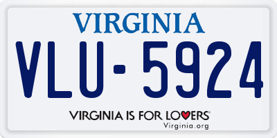 VA license plate VLU5924