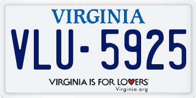VA license plate VLU5925